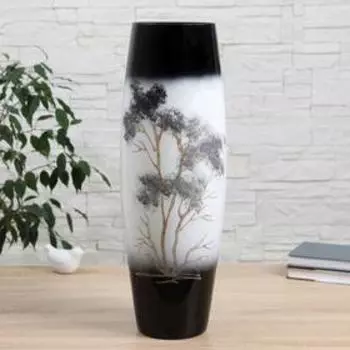 Ваза «Чёрно-белый город», d=13 см, 5016 см, стекло