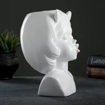 Кашпо - органайзер "Девочка с ушками" белая 21,5х15х15см