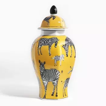 Ваза для цветов с крышкой «Зебра» 15 х 15 х 35 см