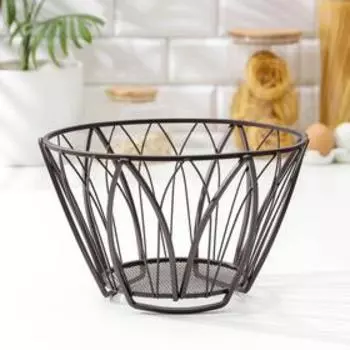 Ваза для фруктов Доляна «Флора», 28×28×17 см, цвет коричневый