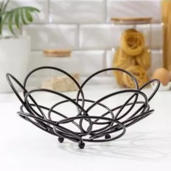 Ваза для фруктов Доляна «Ринго», 25×25×13 см, цвет коричневый