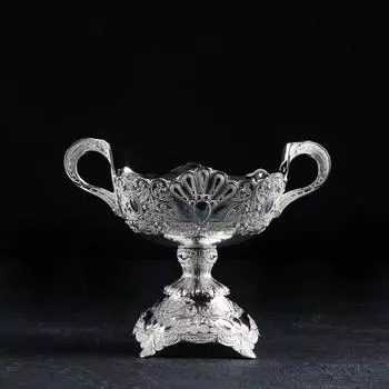 Ваза для фруктов «Олимп», 17×11×14 см, цвет серебряный