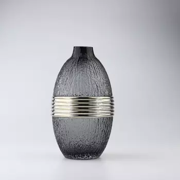 Ваза для цветов «Дуо» из черного стекла 26,51616 см