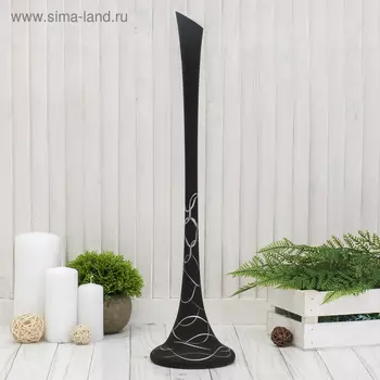 Ваза «Фристайл», серпантин, h=50 см, стекло, чёрная