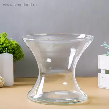 Ваза «Фролик», 1.12 л, 15.51818 см, стекло, прозрачная