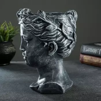 Ваза "Голова Венеры" серая 22х15,5см