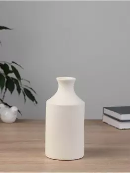 Ваза «Хелле», бутыль, d=4 см, 178.5 см, керамика, белая
