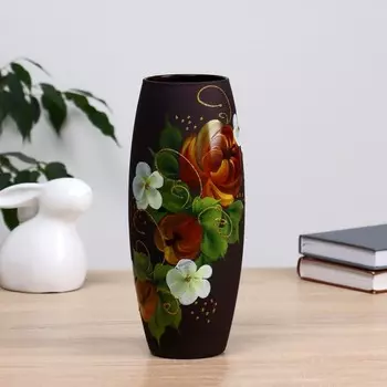 Ваза "Хохлома" овал d-8см, 10,5х26см