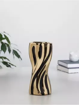 Ваза «Имоджен», 187 см, керамика, золотисто-чёрная