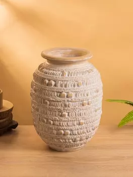 Ваза интерьерная, 222230 см, дерево, белая