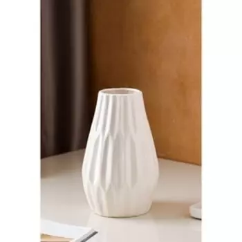 Ваза керамическая "Ананас", настольная, декоративная, интерьерная, белая, 24 см