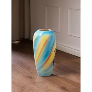 Ваза керамическая "Аурика", напольная, природа, голубая, 44 см, авторская работа