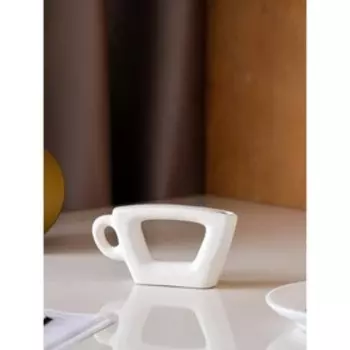 Ваза керамическая "Чашка", настольная, белая, 7 см