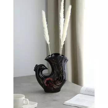 Ваза керамическая "Голубь", настольная, 25 см, микс