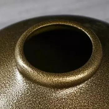 Ваза керамическая "Юла", настольная, золотистая, 21 см