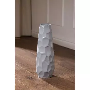 Ваза керамическая "Камни", напольная, серая, матовая, 41.5 см