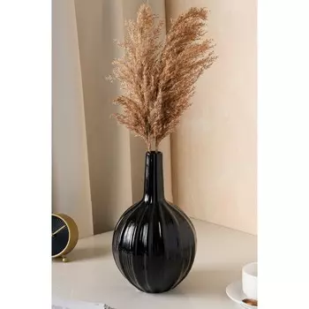 Ваза керамическая "Кипер", настольная, цвет черный, 29 см