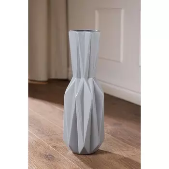 Ваза керамическая "Кристалл", напольная, глянец, серая, 50 см