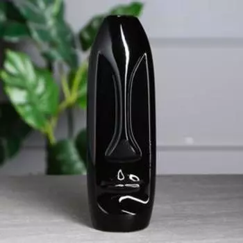 Ваза керамическая "Лицо", настольная, глянец, чёрная, 28 см, 1 сорт