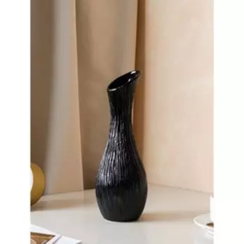 Ваза керамическая "Лиза", настольная, чёрная, 32 см