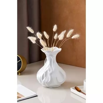 Ваза керамическая "Лотос", настольная, белая, 20 см