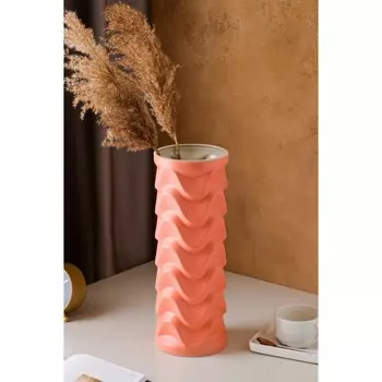 Ваза керамическая "Мадиган", настольная, пудровая, 40 см