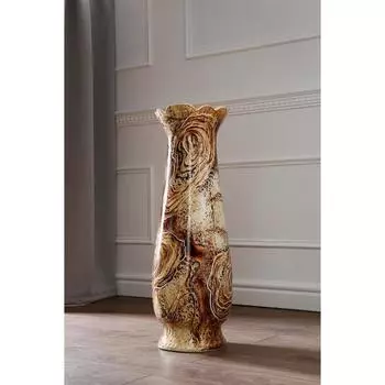 Ваза керамическая "Мэри", напольная, мраморная кора, коричневая, 70 см, авторская работа