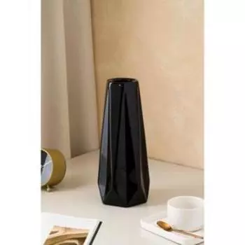 Ваза керамическая "Марокко", настольная, чёрная, 34 см