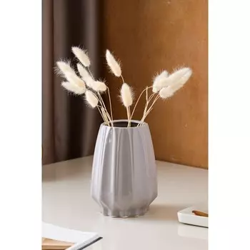 Ваза керамическая "Оригами", настольная, геометрия, глянец, серая, 18 см