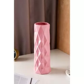 Ваза керамическая "Поли", настольная, глазурь, розовая, 41 см ,