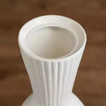 Ваза керамическая "Ракушка", напольная, белая, матовая, 43 см