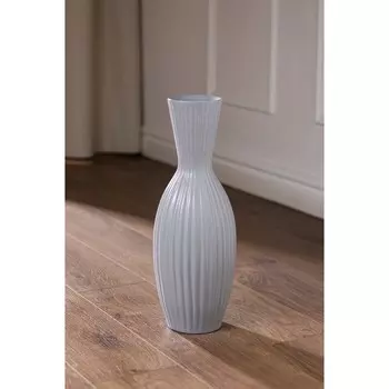 Ваза керамическая "Ракушка", напольная, серая, матовая, 43 см