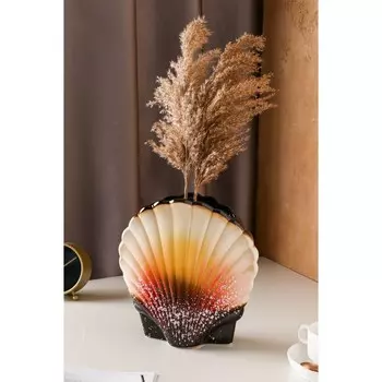 Ваза керамическая "Ракушка", настольная, цветная, 27 см, микс