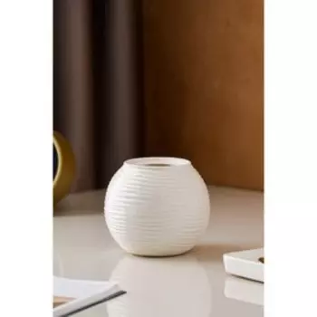 Ваза керамическая "Шарик", настольная, белая, 10.5 см