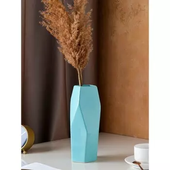 Ваза керамическая "Скала", настольная, голубая, 29 см