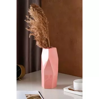 Ваза керамическая "Скала", настольная, розовая, 30 см