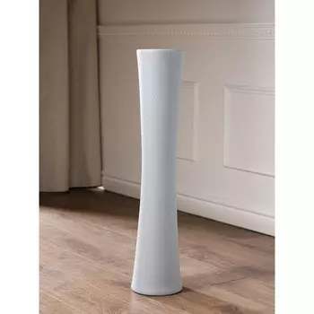 Ваза керамическая "Труба", напольная, шёлк, серая, 76 см