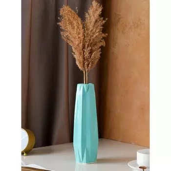 Ваза керамическая "Жаклин", настольная, голубая, 31 см