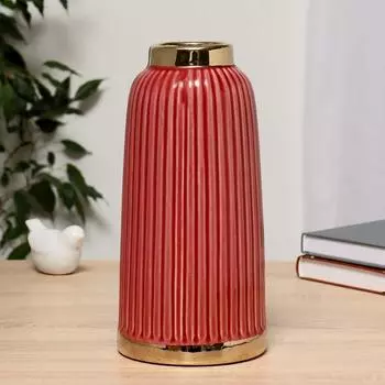 Ваза керамика "Агнес" (диаметр=5,5см)13х26,5 см, розовый