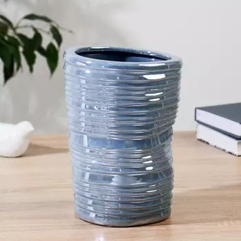 Ваза керамика "Алонсо"H=21 см, d=15см голубой