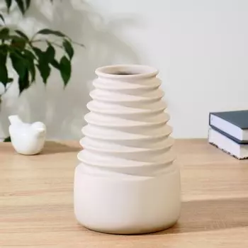 Ваза керамика "Беат" H=20 см, d=8см, белый