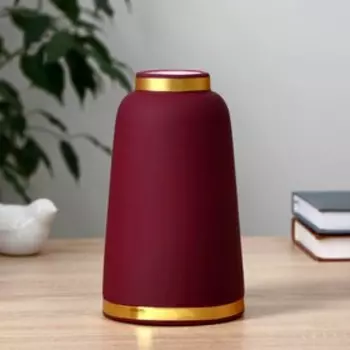 Ваза керамика настольная "Белла" (d отверстия 4,5 см) 11,5х20 см, бордовый