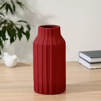 Ваза керамика "Дженна" H=22.5 см,d нар.=7,5см, d внутр.=5,5 см бордовый