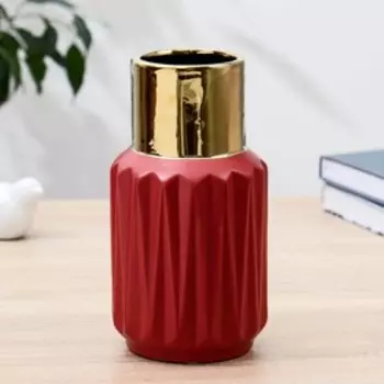 Ваза керамика "Флорентина" H=21,5 см, d внутр=6,5см, d нар=8см, бордовый