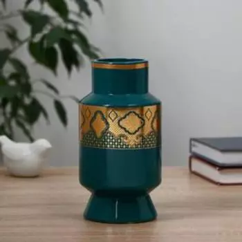 Ваза керамика "Фрида" d-6,5 см 9 х19 см, зелёный