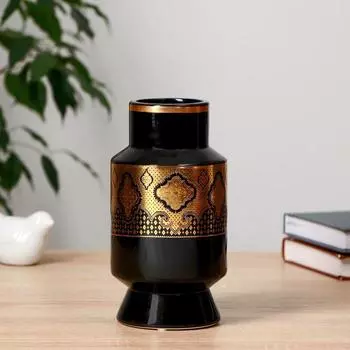 Ваза керамика "Фрида" d-6,5см 10х19 см, чёрный