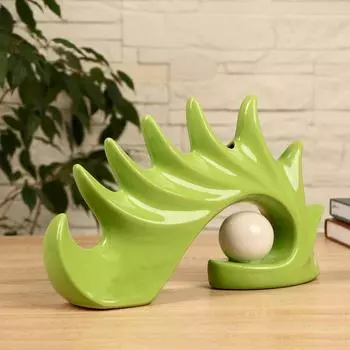 Ваза керамика "Холодок" 34х7х20 см, зелёный