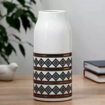 Ваза керамика "Илга" геометрия, d-6.5см 9,5х22 см