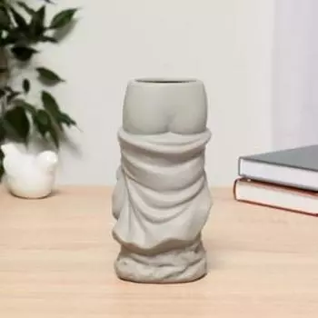 Ваза керамика "Искушение" d-5х4 см 8х7,5х18 см, серый