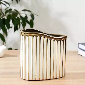 Ваза керамика "Эраст" H=18 см, белый